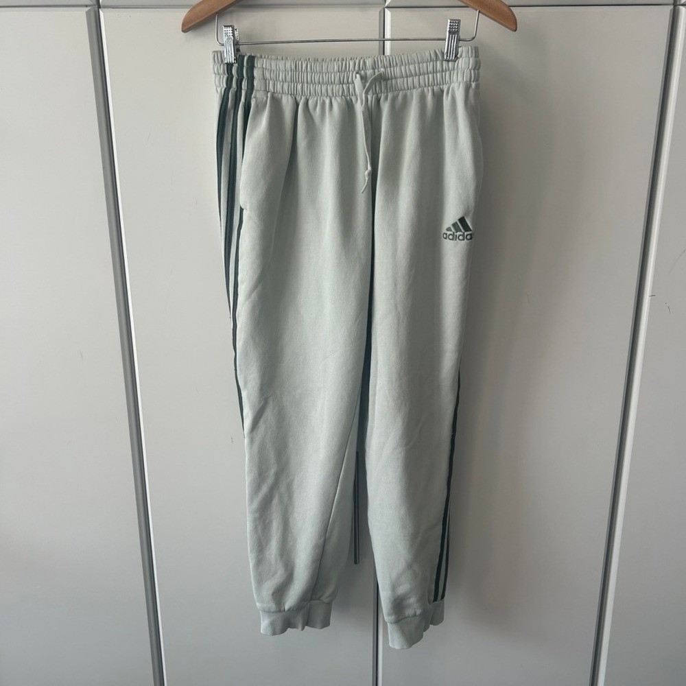 Adidas Essentials 3-Stripes Fleece Joggers Mint Green Mens Medium Sweatpants